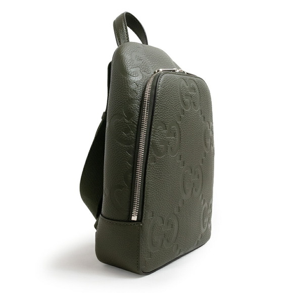 Gucci Jumbo GG Crossbody Shoulder Bag khaki Green Leather - Picture 4 of 9